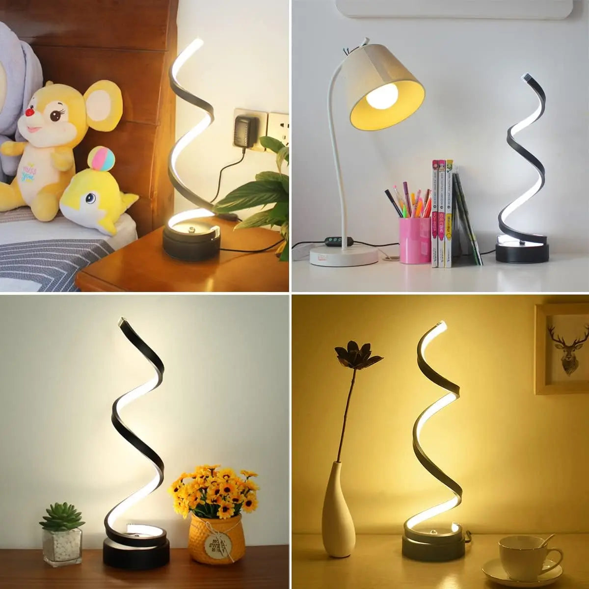 Spiral Dimmable LED Table Lamps