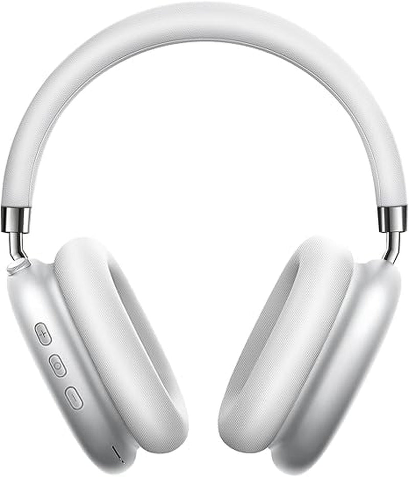 Pro Wireless Headphones Bluetooth,Active Noise Canceling over Ear Headphones with Microphones Hifi Audio Headset for Ios/Android-Silver